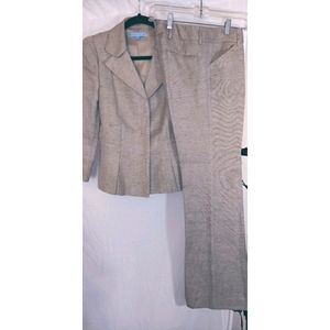 Talbots Women's Beige Two-Piece Blazer & Trouser Suit